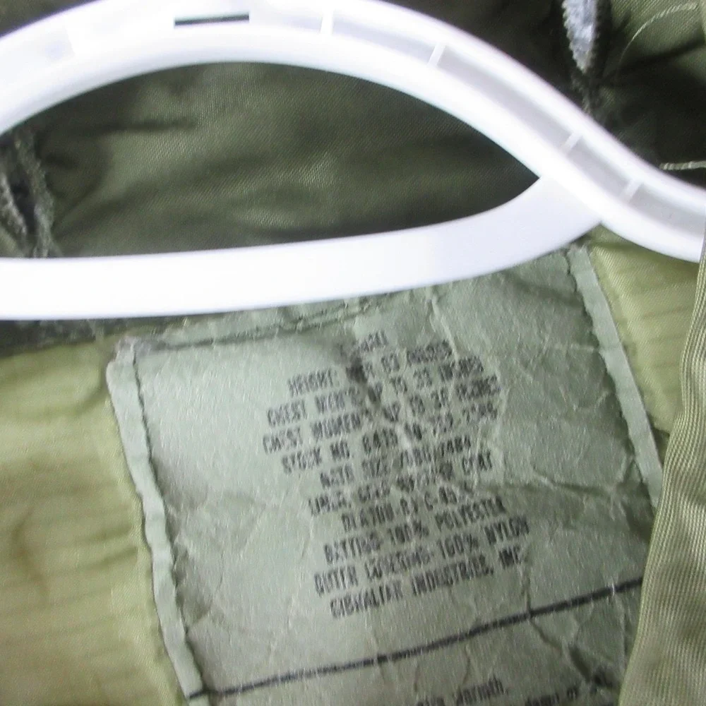 U.S. Military Jacket Mens XS Green Quilted Nylon Liner Field Cold Weather